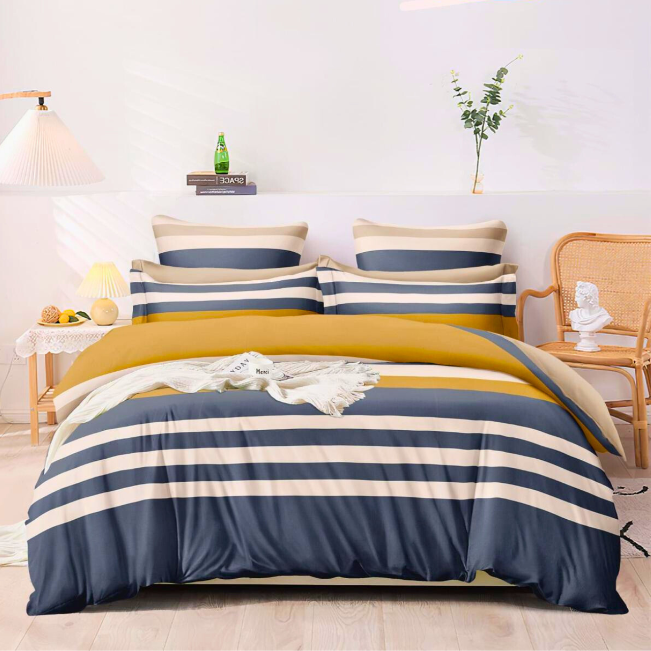 Bring a serene and refreshing ambiance to your bedroom with the Tango Floral Bedsheet Set