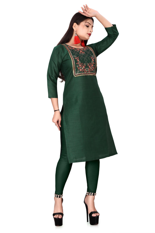 Women's Embroidery Cotton Kurti