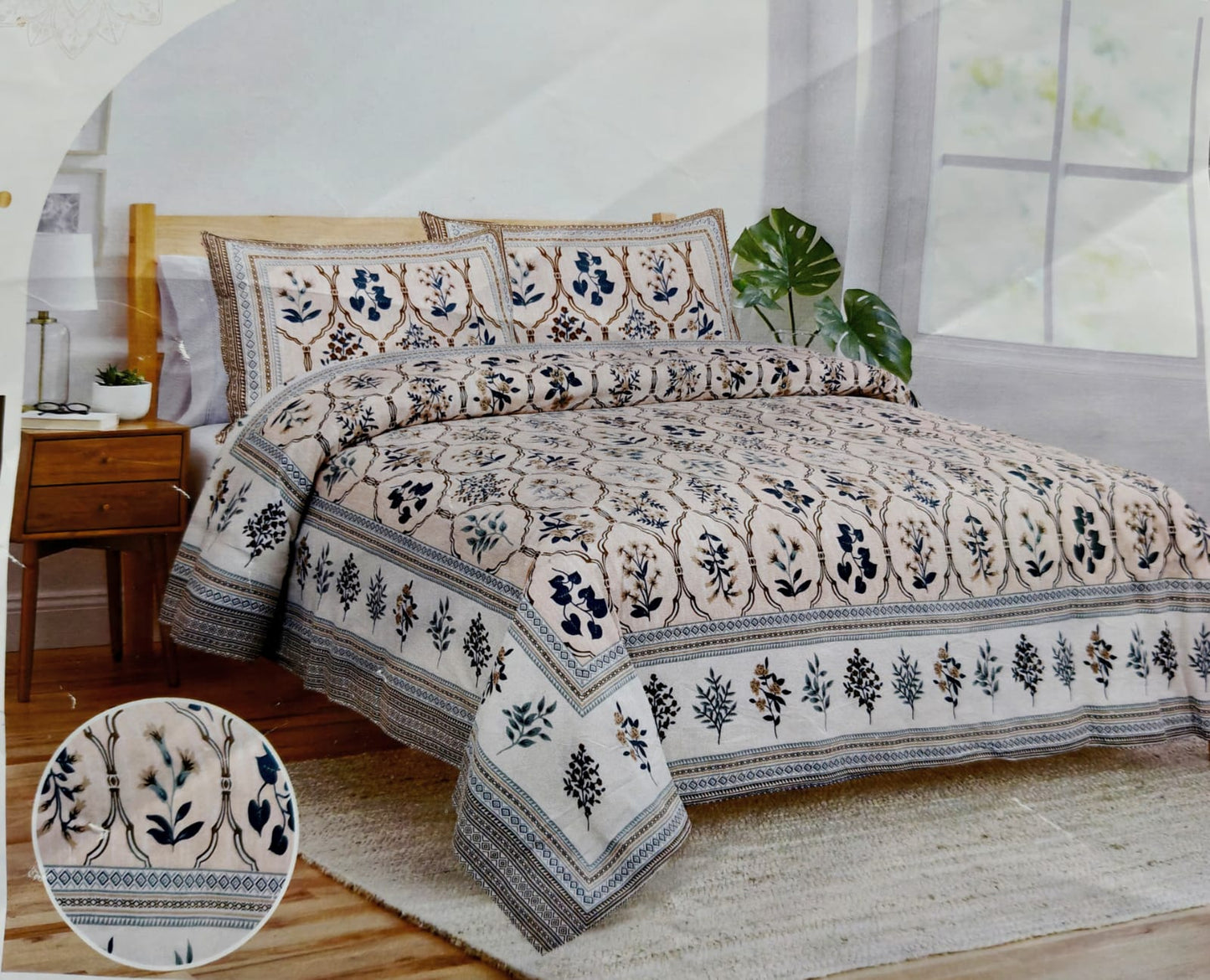 Darbar Collection King Bedsheet Set with 2 Pillows- Royal Heritage in Every Thread