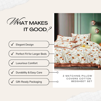 Bring a serene and refreshing ambiance to your bedroom with the Tango Floral Bedsheet Set