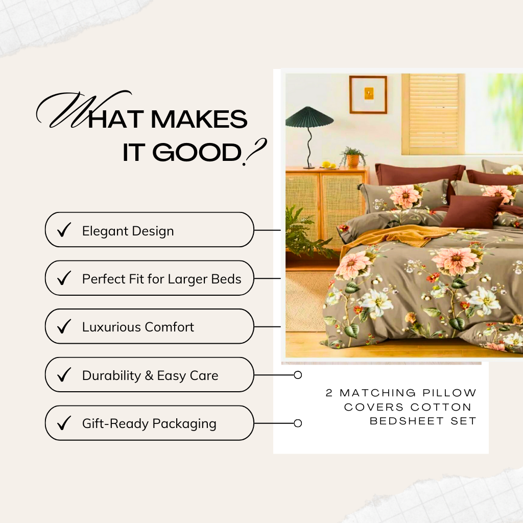 Tango Floral Elegance Bedsheet Set – Timeless Beauty and Comfort