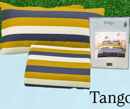 Tango Striped Bedsheet Set – Modern Elegance with a Touch of Warmth