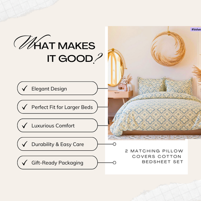 Tango Light Floral Bedsheet Set – Subtle Elegance and Timeless Comfort