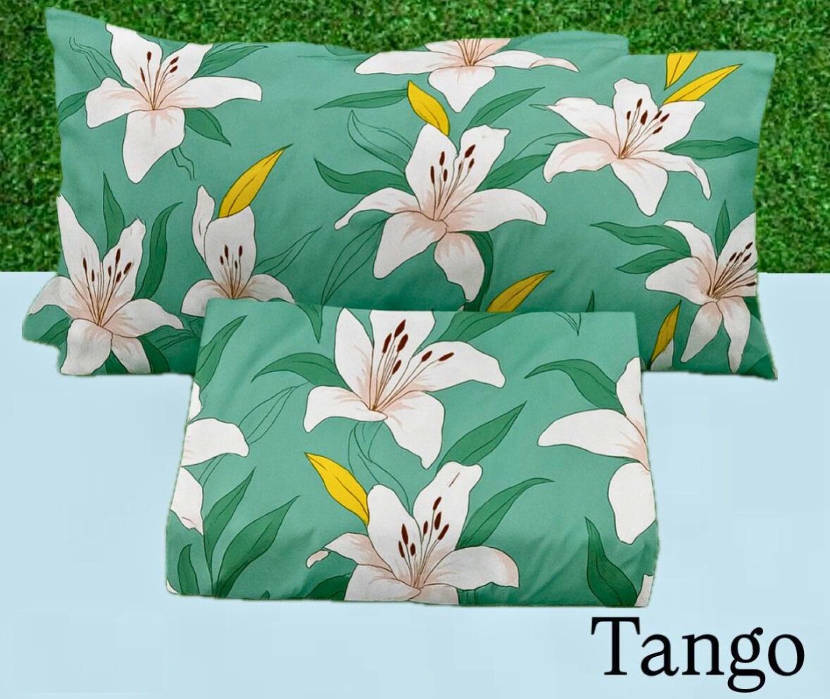 Tango Green Lily Bedsheet Set – Fresh and Elegant Floral Comfort