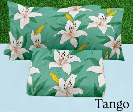 Tango Green Lily Bedsheet Set – Fresh and Elegant Floral Comfort