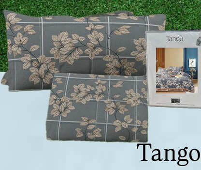 Tango Floral Cotton Bedsheet Set with Full Pillow Covers – Elegant & Cozy