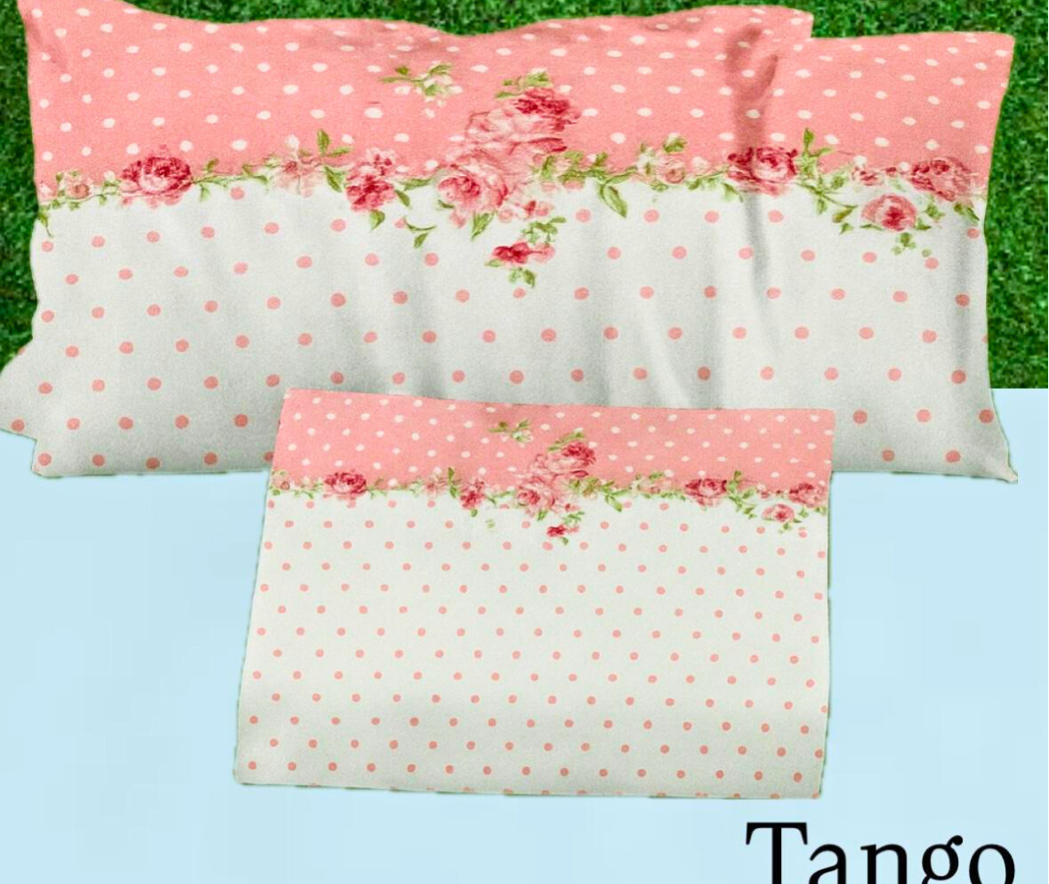 Tango Floral & Polka Dot Cotton Bedsheet Set – Elegant & Soft with Full Pillow Covers