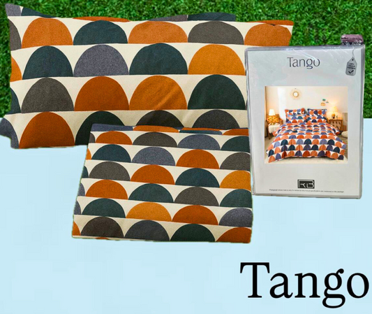 Tango Geometric Cotton Bedsheet Set with Full Pillow Covers – Bold & Stylish