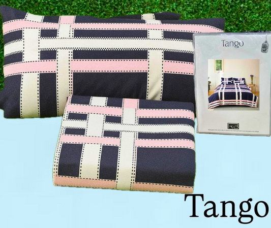 Tango Modern Stripe Cotton Bedsheet Set with Full Pillow Covers – Elegant & Comfortable