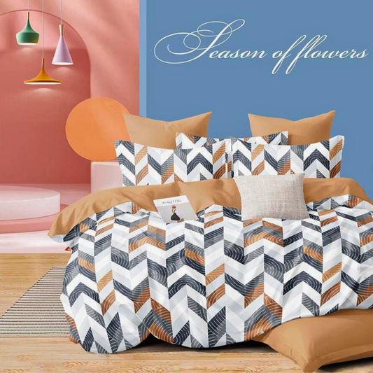 Tango Grey Floral and Lemon Bedsheet Set – A Fresh, Vibrant Touch for Your Bedroom