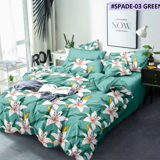 Tango Green Lily Bedsheet Set – Fresh and Elegant Floral Comfort
