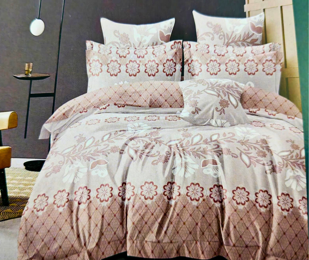 Flora 4-Piece Comforter Set – Elegant Floral & Lattice Design