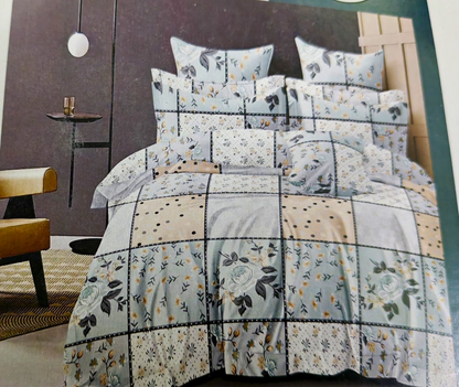 Flora 4-Piece Comforter Set – Elegant Floral & Lattice Design