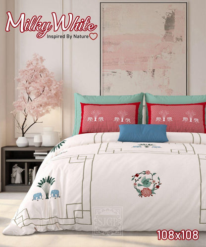 Milky White bedsheet set - Inspired by Nature