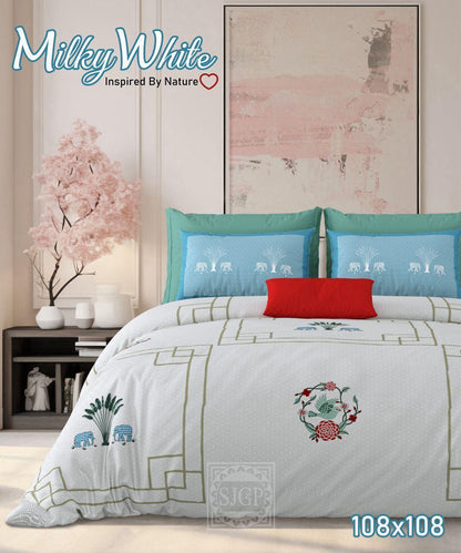 Tango Geometric Cotton Bedsheet Set with Full Pillow Covers – Bold & Stylish