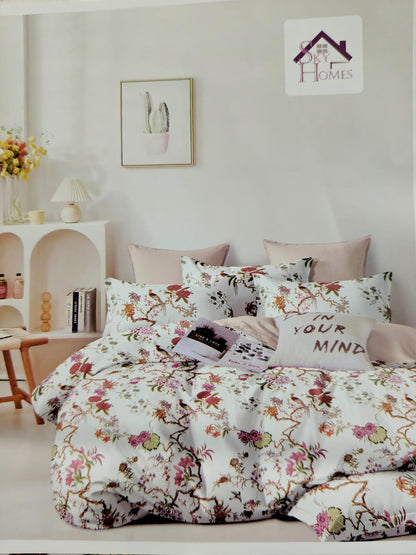 Sky Homes Floral Luxury Bedsheet Set with 2 Pillow covers - Bring Royal Bloom to Your Bedroom
