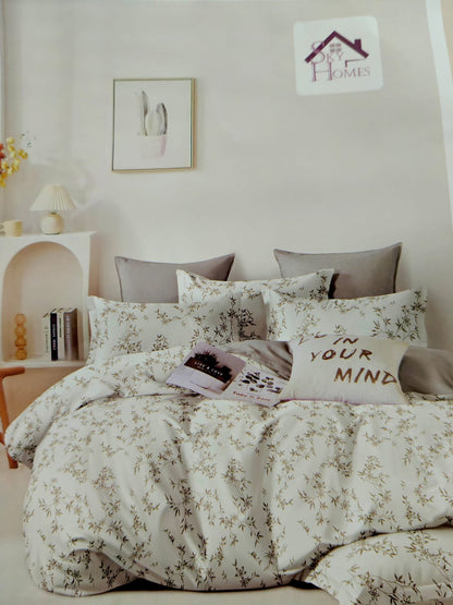 Luxe Comfort – Sky Homes Premium Floral Bedsheet Set with 2 pillow covers