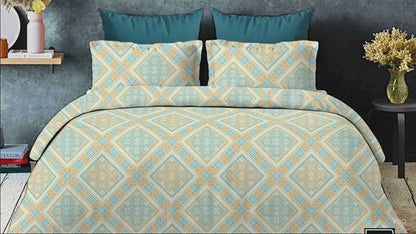 Heritage Premium Cotton King Size Bedding Set – Elegant Diamond Design