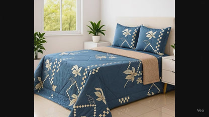 Calvin 4-Piece Premium Reversible Comforter Set – Stylish and Versatile Bedding for Double Bed